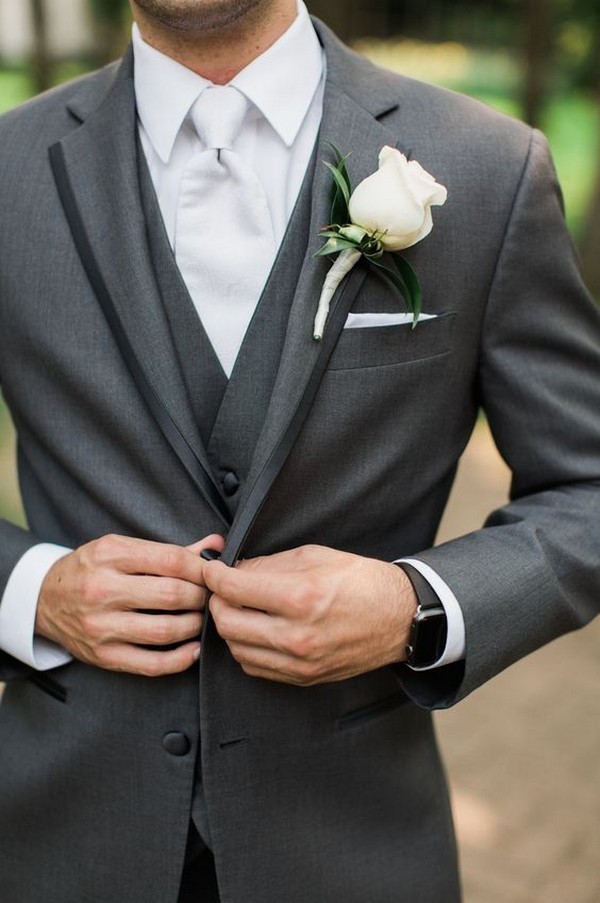 grey groomsman suit wedding ideas