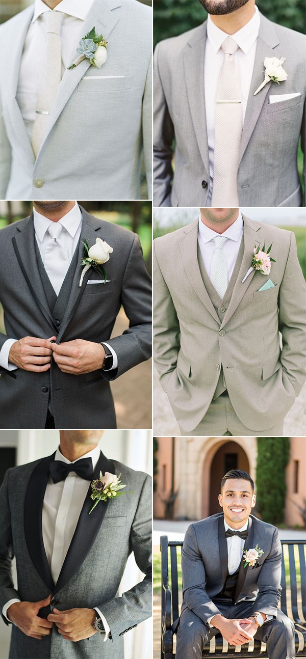 shades of grey groom suit wedding ideas