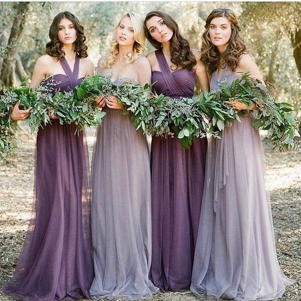 shades of purple bridesmaid dresses 2