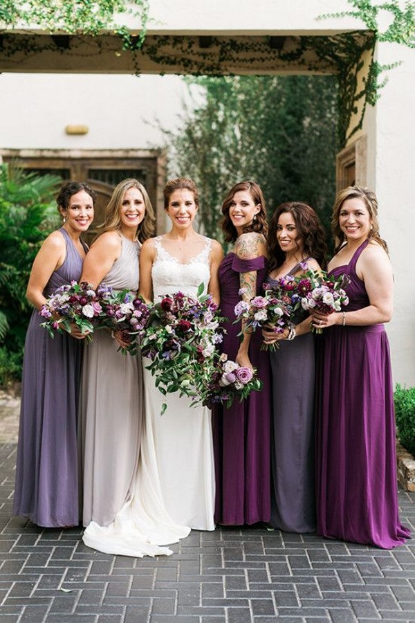 shades of purple bridesmaid dresses 3