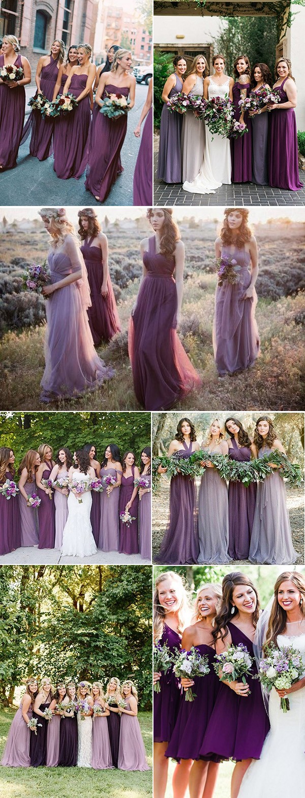 shades of purple bridesmaid dresses for fall
