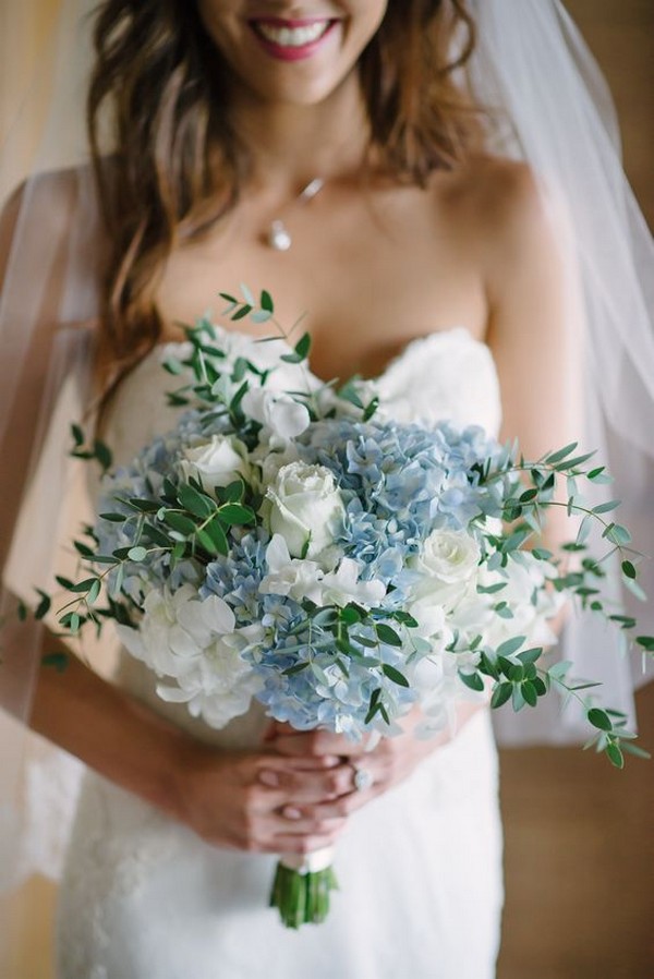 light blue spring wedding bouquet for 2019
