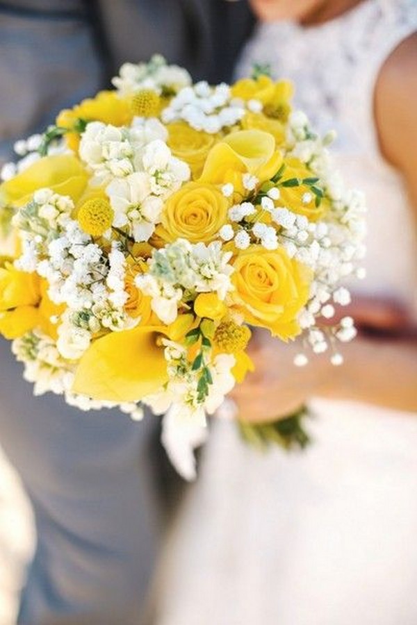 yellow and white summer wedding bouquet