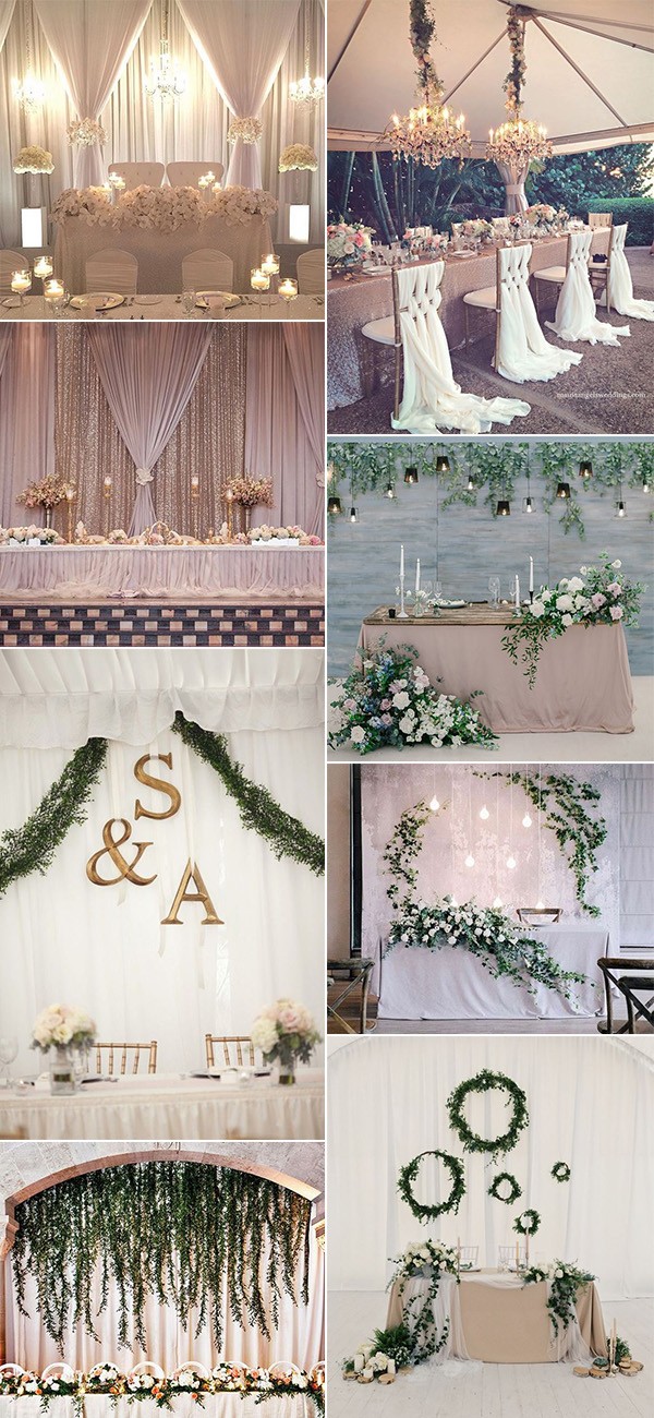 amazing wedding head table backdrop ideas