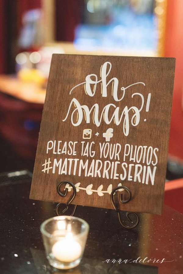 calligraphy instagram wedding hashtag sign ideas
