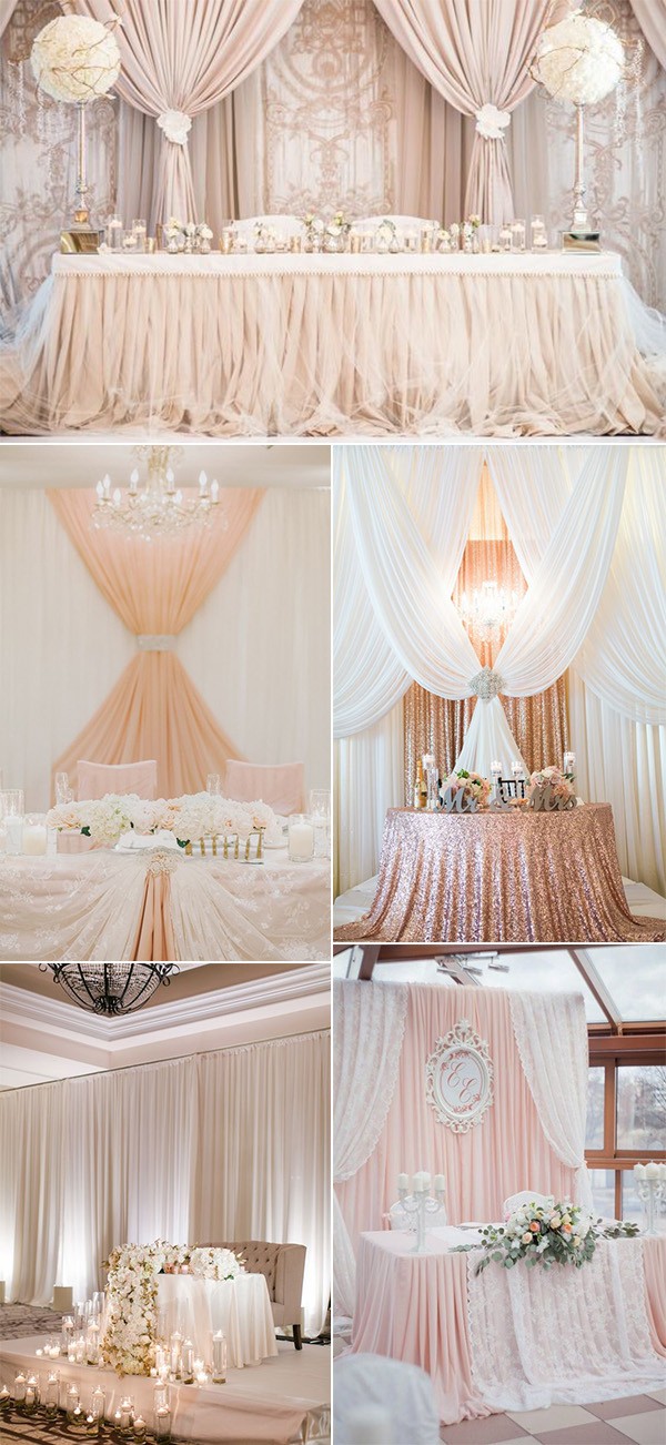 elegant wedding head table backdrop ideas EmmaLovesWeddings