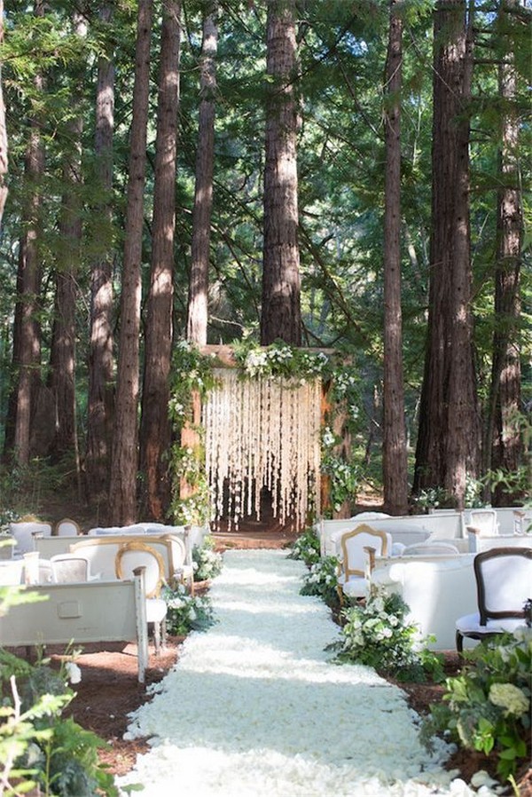 forest themed wedding aisle ideas