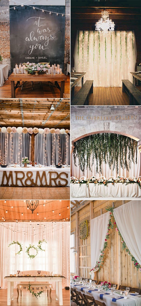 trending industrial wedding head table backdrop decoration ideas