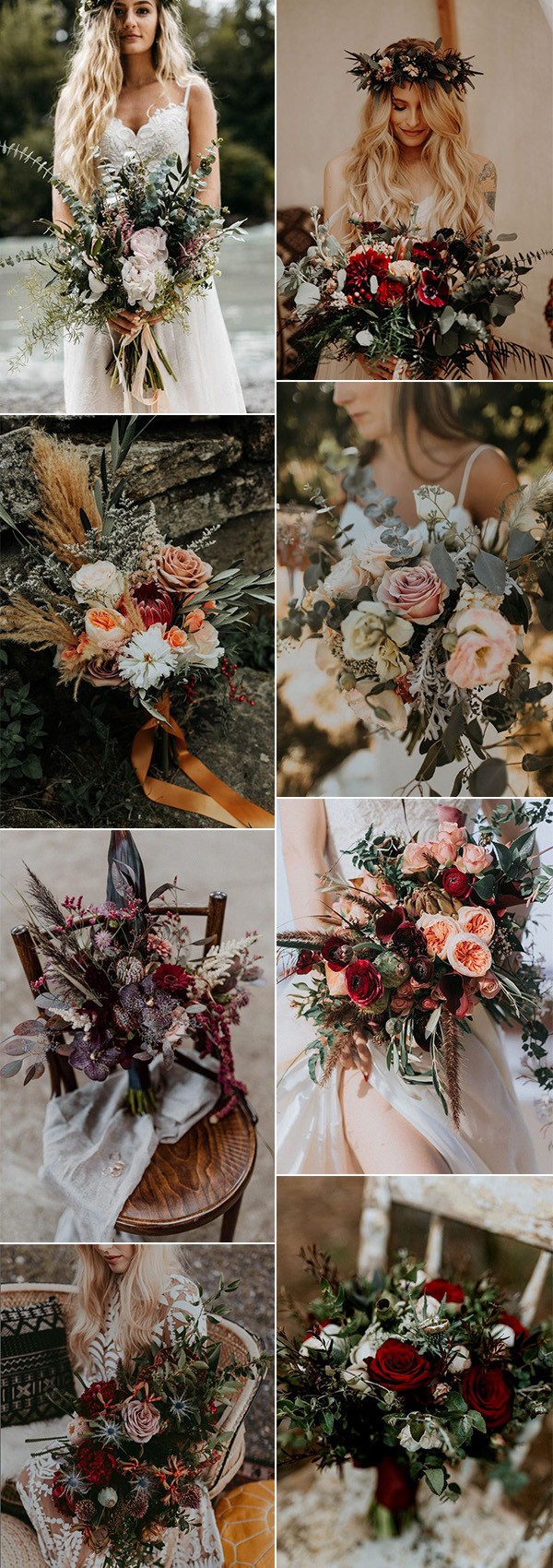 trending moody bohemain wedding bouquet ideas for 2019