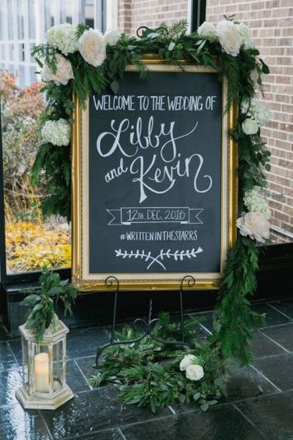 vintage framed wedding hashtag sign ideas