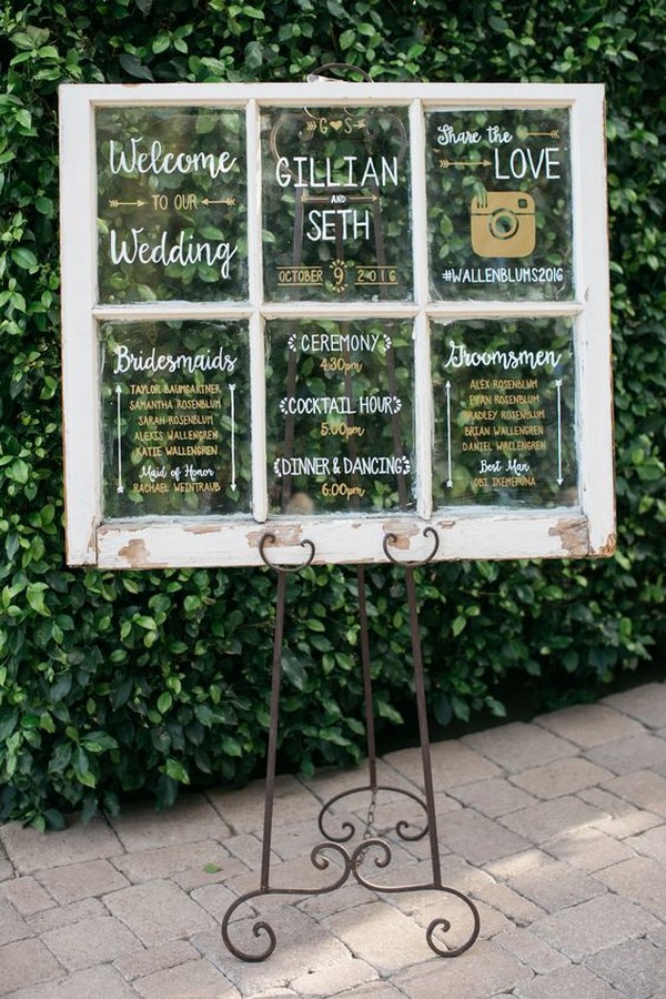 vintage window wedding sign ideas