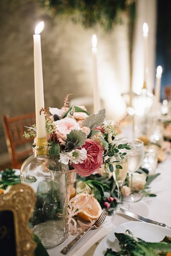 wedding centerpiece ideas with tapered candles