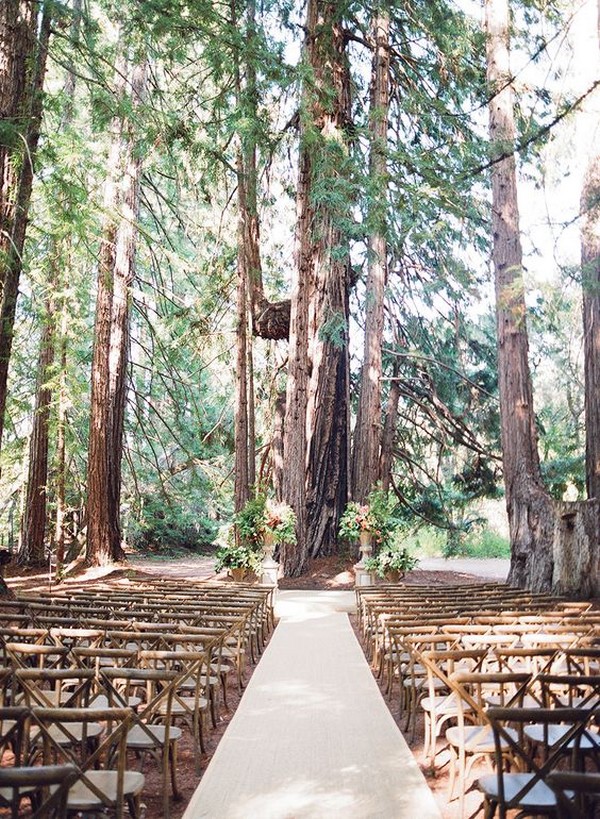 woodland forest themed wedding ceremony ideas