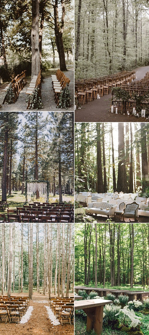 woodland forest wedding ceremony ideas for 2019 trends