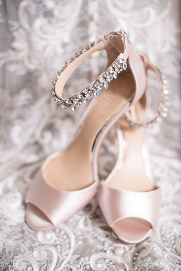 pink low heel comfortable wedding shoes