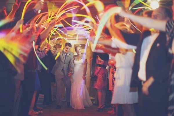 rainbow glow sticks wedding send off 3 EmmaLovesWeddings