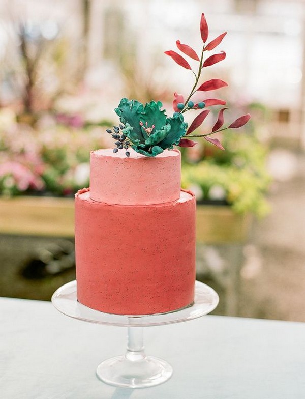 trending coral wedding cake ideas