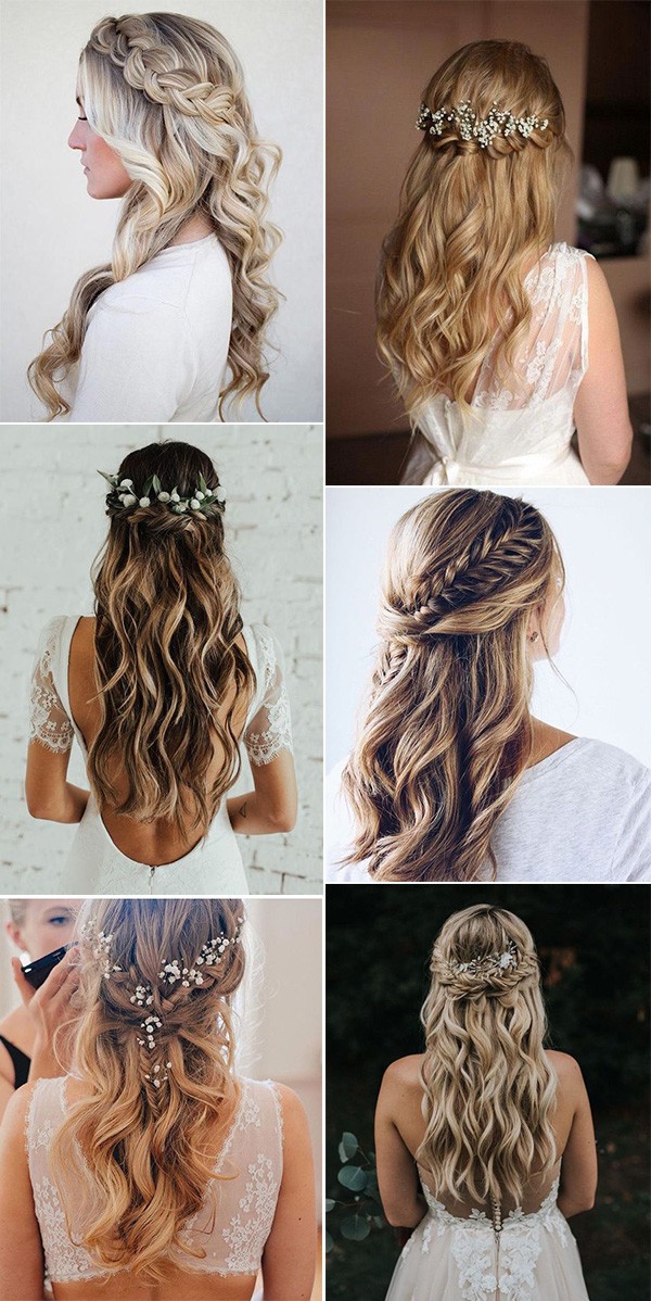 half up half down wedding hairstyles for 2019