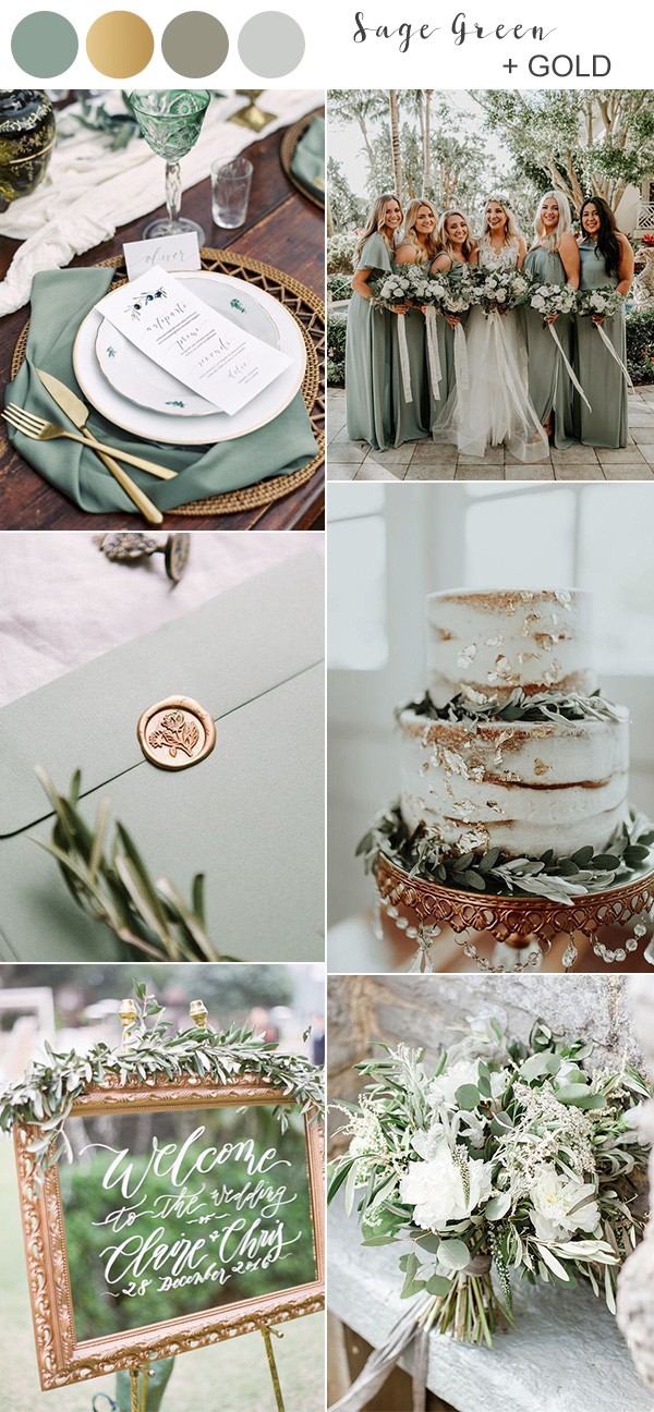 sage green and gold fall wedding color ideas for 2019