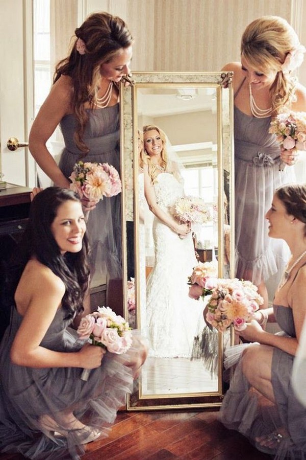 wedding photo with bridesmaids
