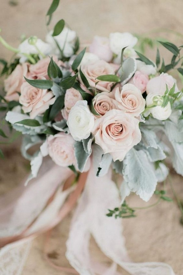 blush pink roses wedding bouquet for spring