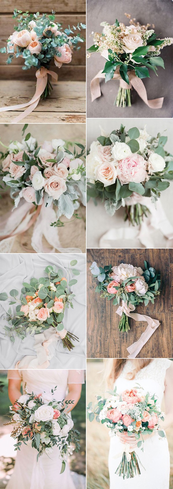 blush pink wedding bouquets for spring summer 2019