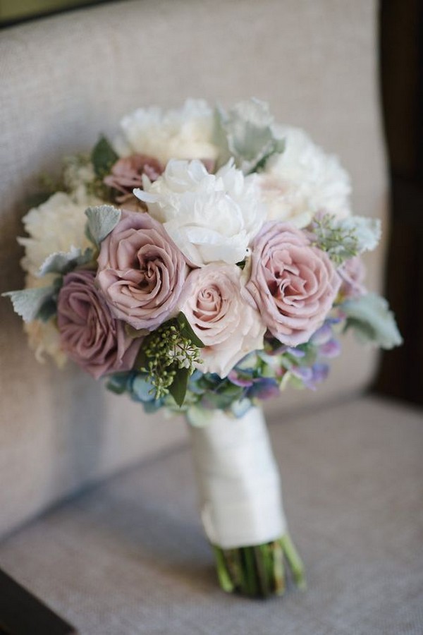 dusty rose wedding bouquet for spring and summer