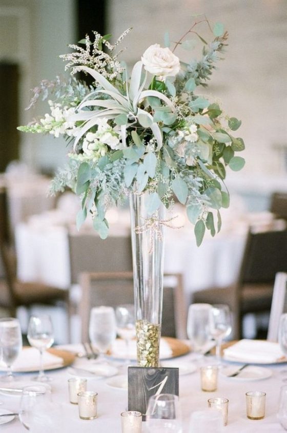 greenery tall wedding centerpiece ideas for summer - EmmaLovesWeddings
