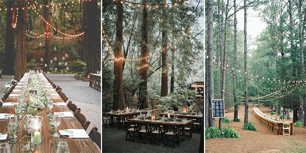woodland forest wedding receptions