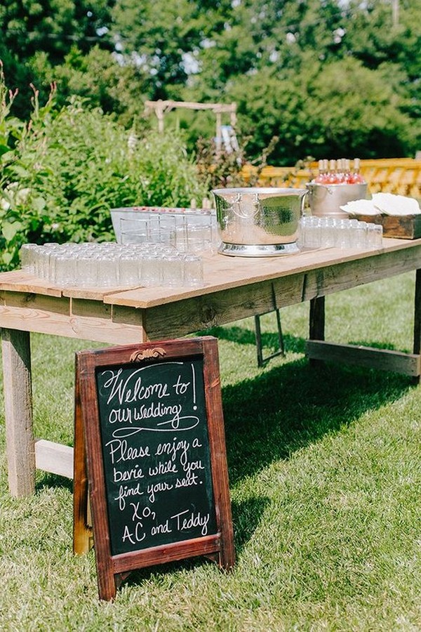 farm wedding drink station ideas