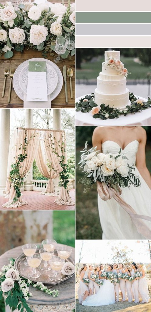 sage green and ivory neutral wedding color ideas - EmmaLovesWeddings