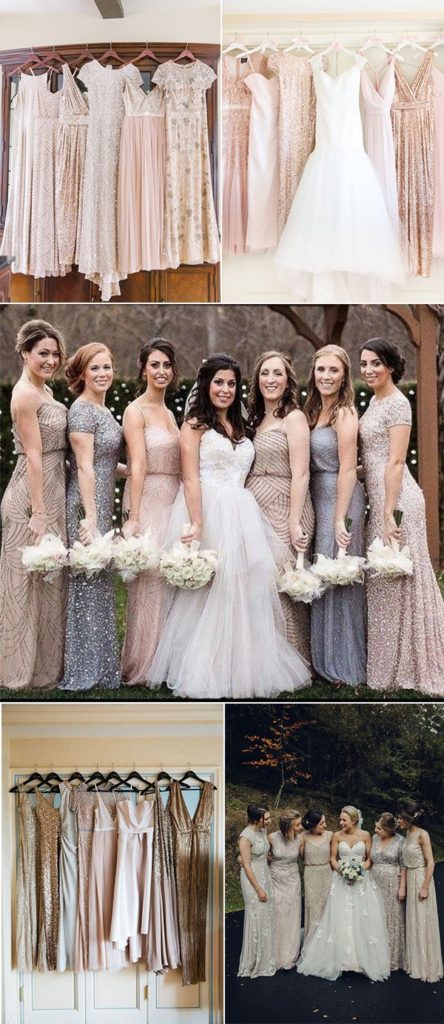 Shiny Burgundy Sequins Bridesmaid Dresses Long Mismatched Bridesmaid Dresses UQ2075 main image 1