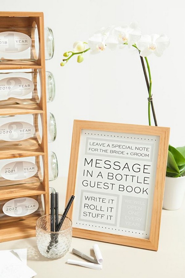 message in a bottle wedding guest book ideas