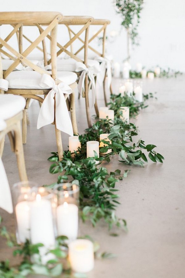 chic wedding aisle decoration ideas with candles