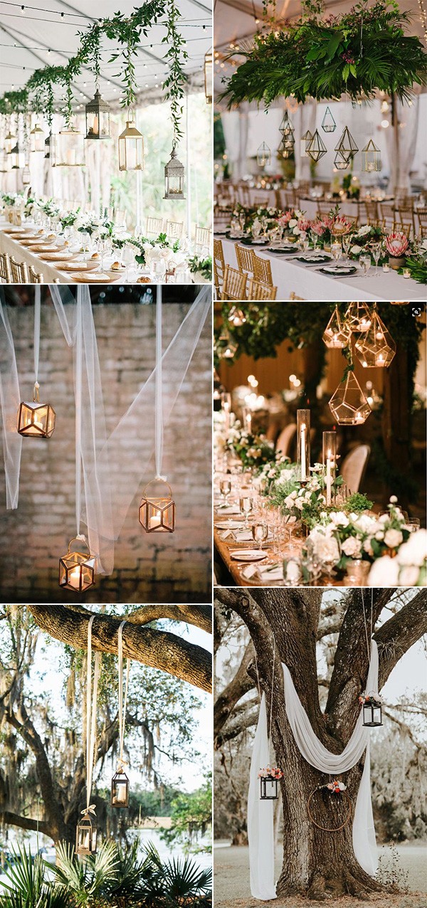 trending wedding decoration ideas with hanging lanterns