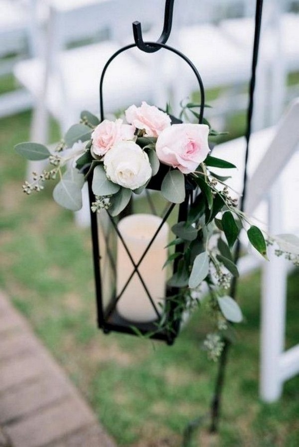 elegant lantern wedding aisle decoration ideas