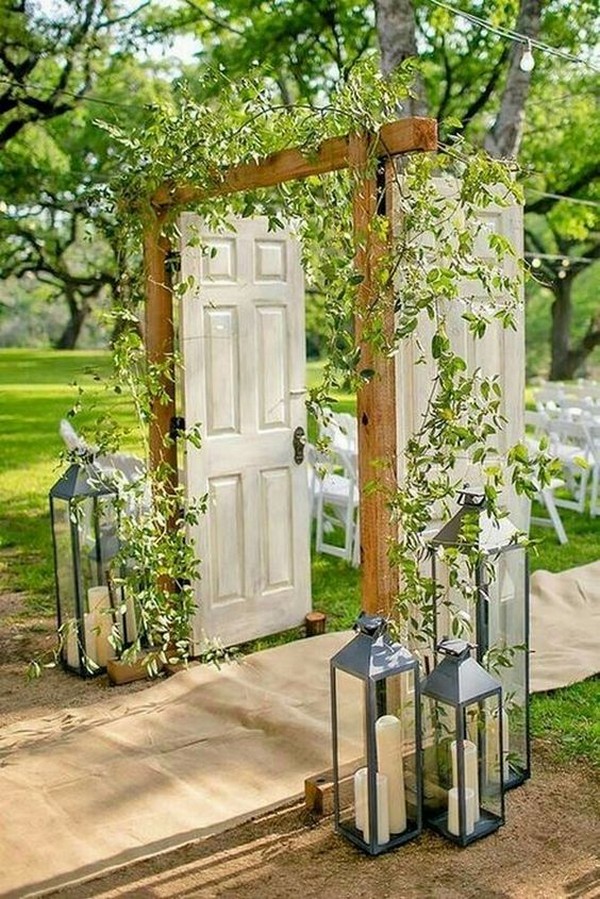 rustic outdoor wedding entrance ideas