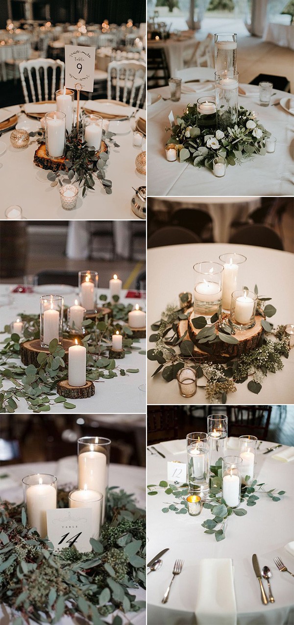 simple elegant candles wedding centerpieces on budget