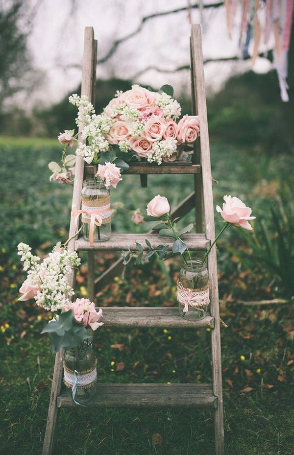 20 Vintage Rustic Wedding Decoration Ideas with Ladders ...