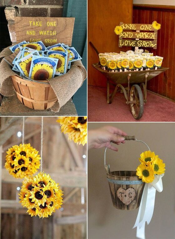 country rustic sunflower wedding ideas - EmmaLovesWeddings