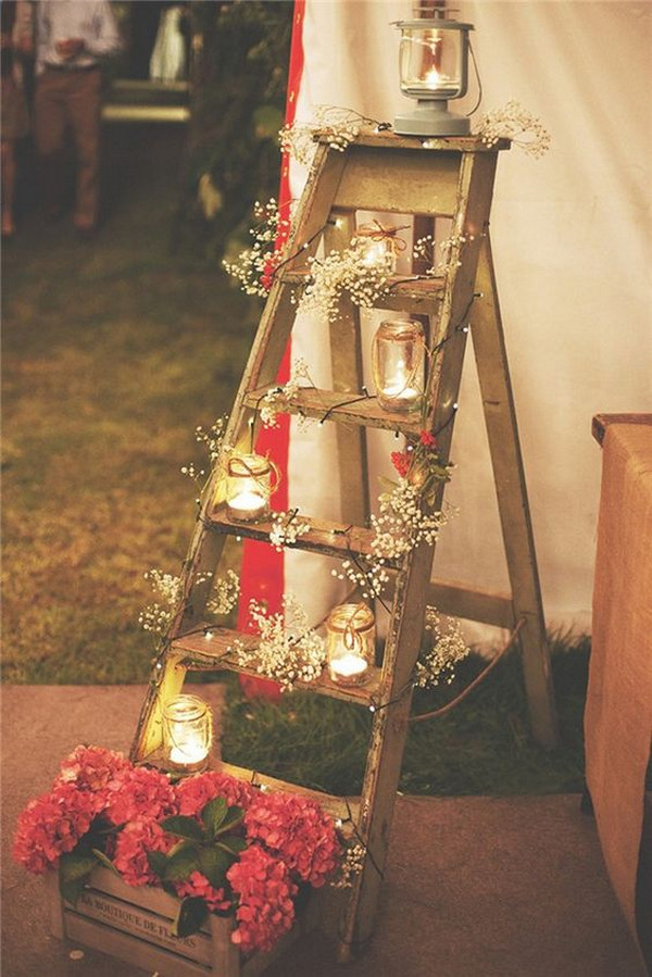 country wedding decoration ideas with ladder