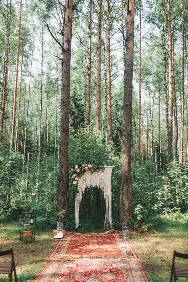 forest boho wedding ceremony ideas