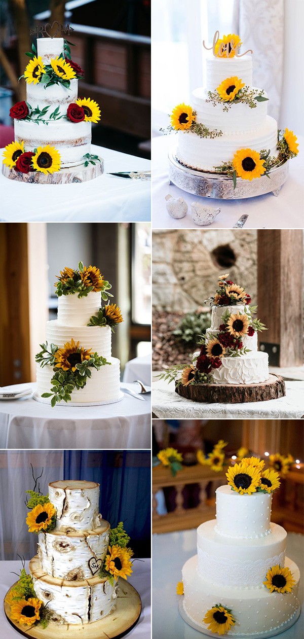 Sunflower wedding cakes ideas