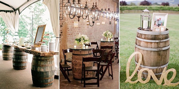 wine barrels country wedding ideas