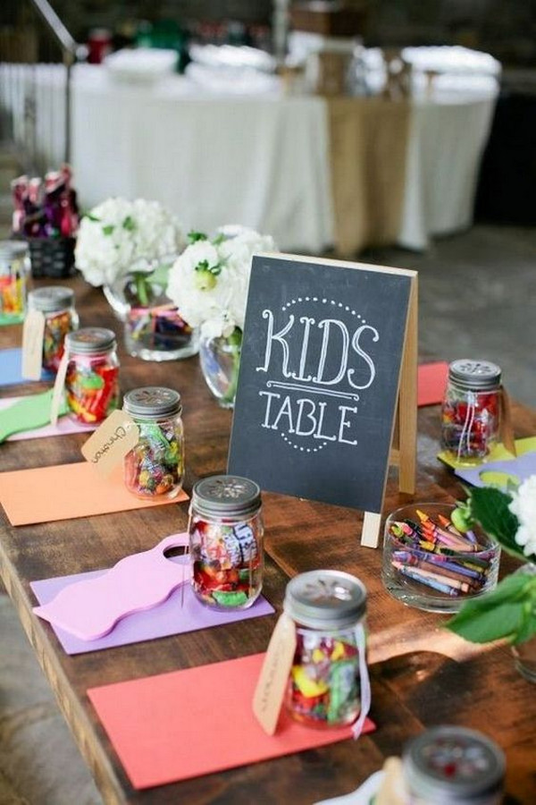 children's tables wedding ideas