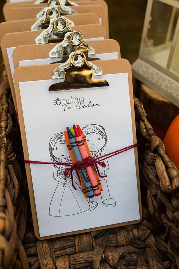clipboards for kid tables at weddings
