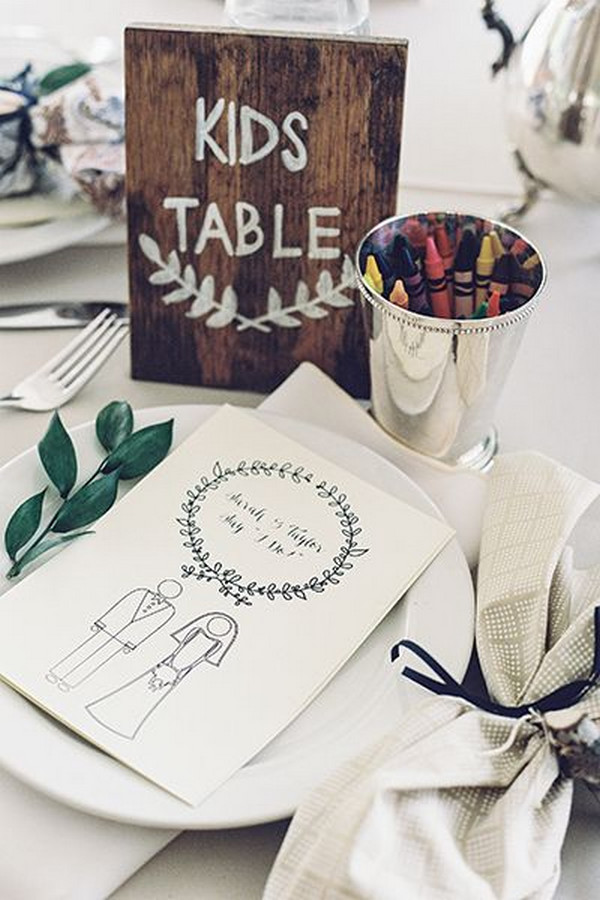 kids table coloring wedding ideas