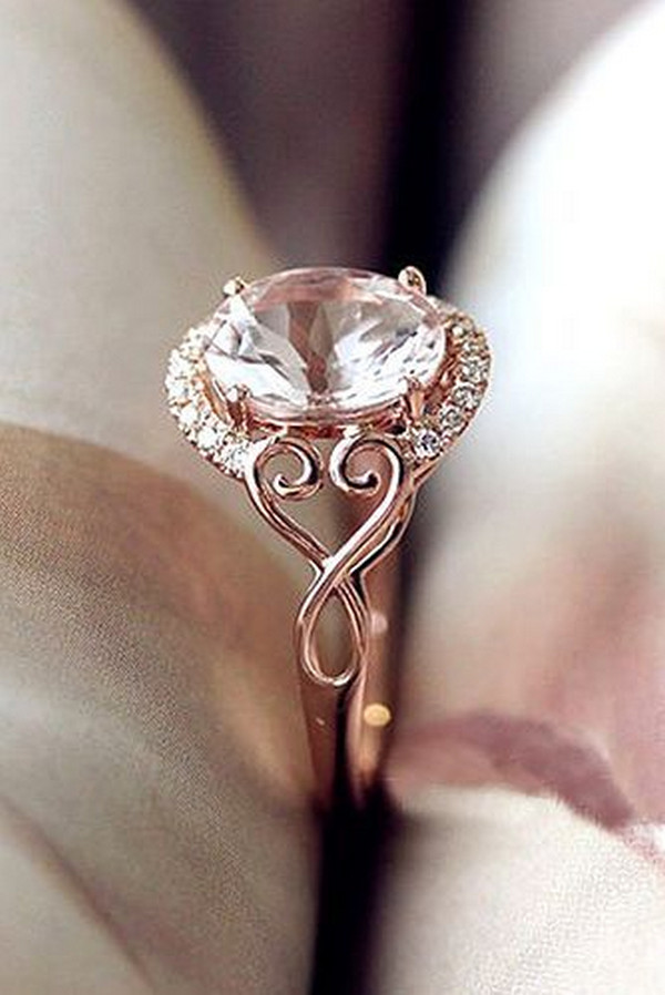 unique vintage rose gold engagement ring