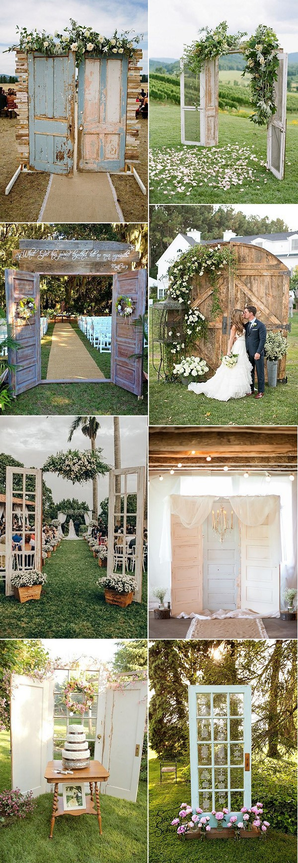 vintage rustic wedding decorations with old doors