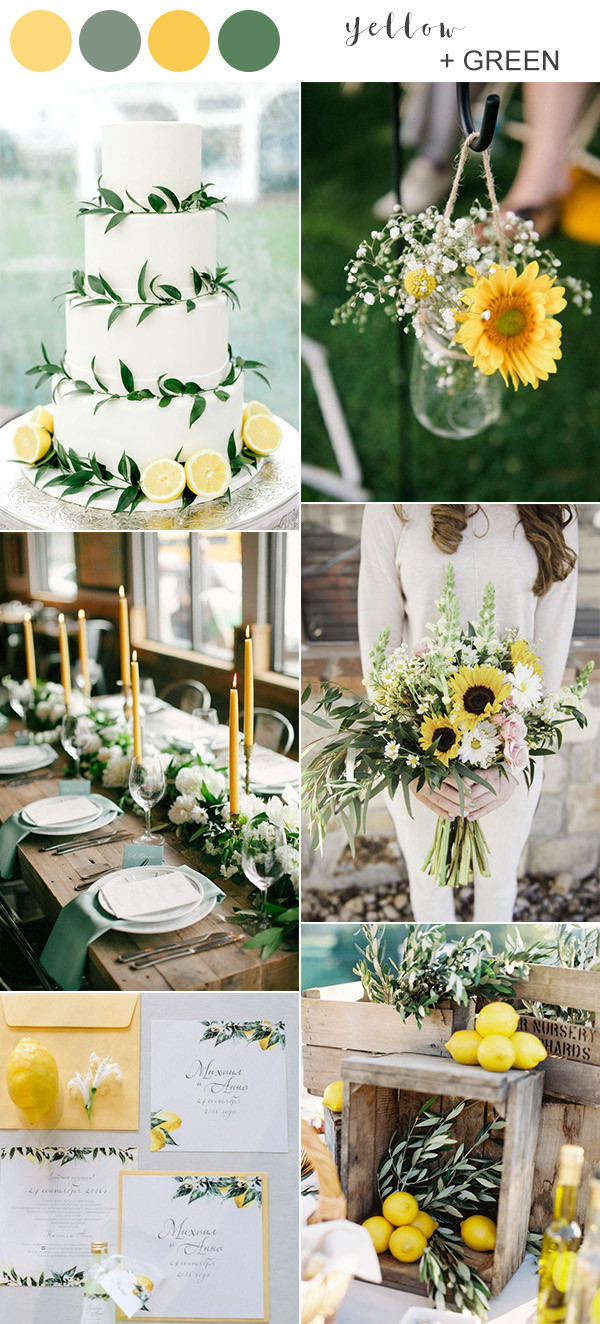 Ideas for a yellow and green summer and spring wedding color scheme